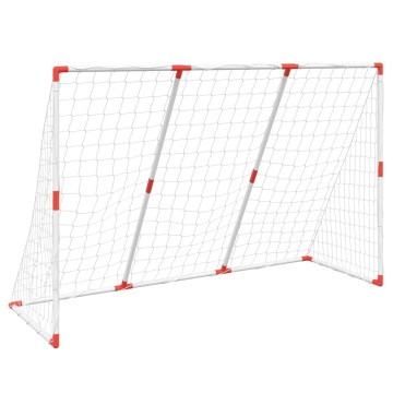 Poartă de fotbal pentru copii cu mingi 2-în-1 alb 184x64x124 cm - Img 4