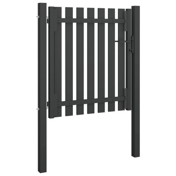 Poartă de gard grădină, antracit, 1 x 1,25 m, oțel - Img 2
