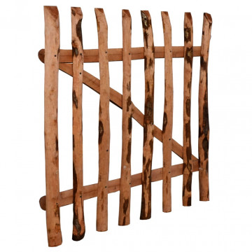 Poartă de gard simplă, din lemn de alun, 100x90 cm - Img 3