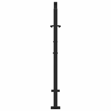 Poartă de grădină neagră 105x105 cm Design în cruce de oțel - Img 8