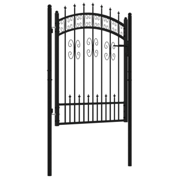 Poartă gard cu vârf negru 103x175 cm oțel vopsit electrostatic - Img 3