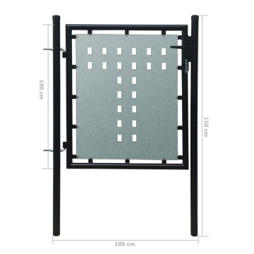 Poartă neagră pentru gard 100 x 150 cm - Img 9