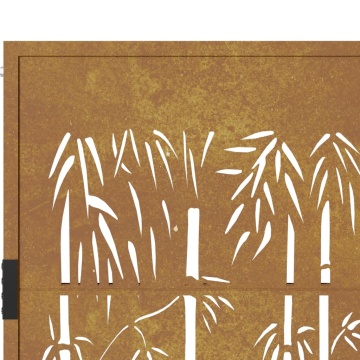 Poartă pentru grădină, 105x130 cm, oțel corten, model bambus - Img 7