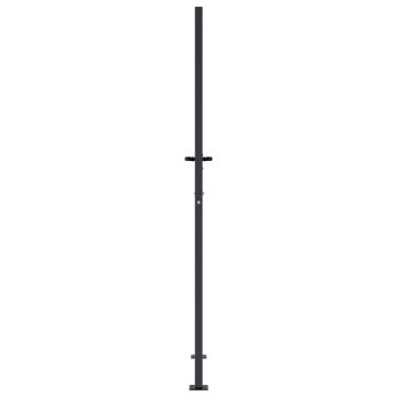 Poartă pentru grădină, antracit, 105x205 cm, oțel, model bambus - Img 8