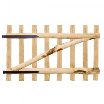 Poartă simplă pentru gard, lemn de alun, 100 x 60 cm - Img 2