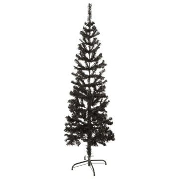 Pom de Crăciun artificial subțire, negru, 150 cm - Img 2