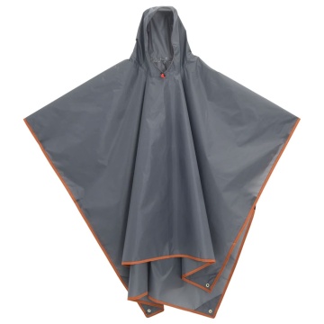 Poncho ploaie cu glugă design 2 în 1 gri/portocaliu 223x145 cm - Img 2