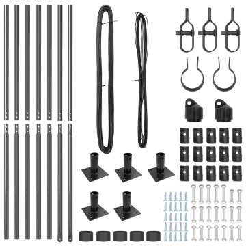 Popeți cu plăci de bază 7 pcs Ø32mm 78,5cm Oțel galvanizat - Img 3