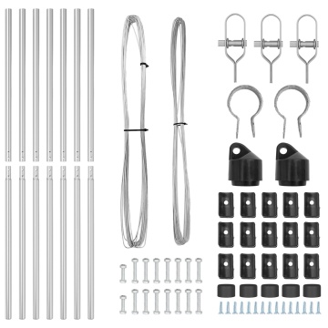 Posturi de gard 7 buc Ø32 mm 210 cm Oțel galvanizat - Img 3