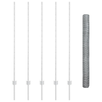 Posturi de Îngrădire 10 buc U-Channel 140 cm Oțel Galvanizat, Îngrădire Hexagon 1,4x10 m Oțel Galvanizat - Img 2