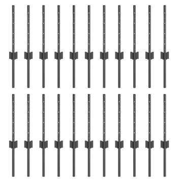 Posturi pentru Gard 22 pcs U-Channel Gri 80 cm Oțel - Img 2