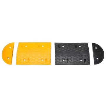 Prag limitator de viteză galben și negru 129x32,5x4 cm cauciuc - Img 4