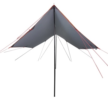 Prelată de camping gri/portocaliu, 460x305x210 cm, impermeabilă - Img 3