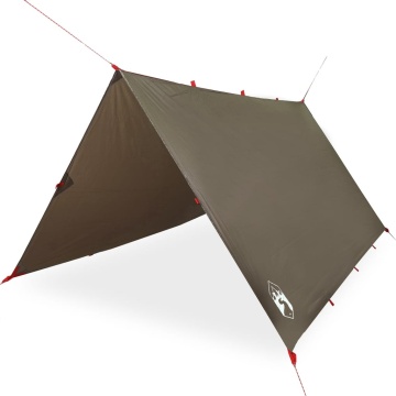 Prelată de camping, maro, 306x306 cm, impermeabilă - Img 2