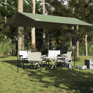 Prelată de camping, verde, 400x294 cm, impermeabilă - Img 1