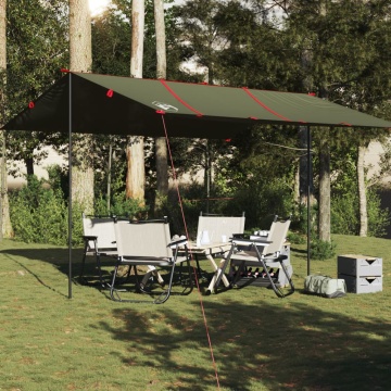 Prelată de camping, verde măsliniu, 451x420 cm, impermeabilă - Img 1