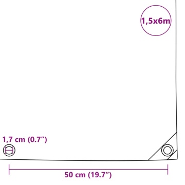 Prelată, gri, 1,5 x 6 m, 650 g / m² - Img 5
