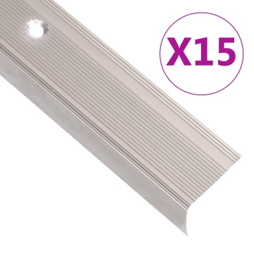 Profile trepte în formă de L, 15 buc. șampanie 100 cm aluminiu - Img 1