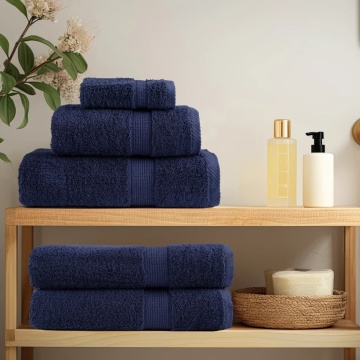 Prosoape de mâini premium SOLUND 2buc bleumarin 50x100cm 600gsm - Img 3