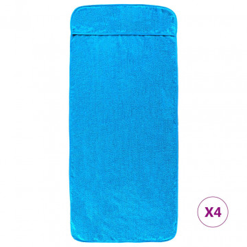 Prosoape de plajă, 4 buc., turcoaz, 60x135 cm, textil 400 GSM - Img 3