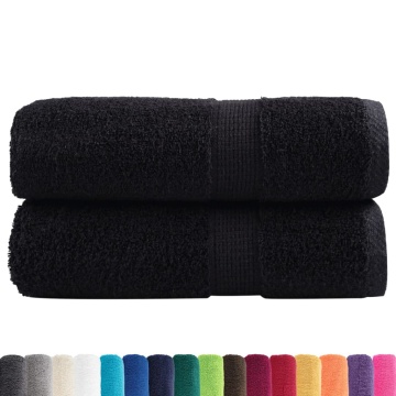 Prosoape mâini premium SOLUND 2 buc negru 30x30 cm 600 gsm - Img 2