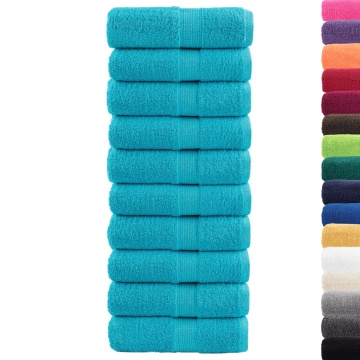 Prosoape oaspeți premium SOLUND 10 buc turcoaz 30x50 cm 600 gsm - Img 2