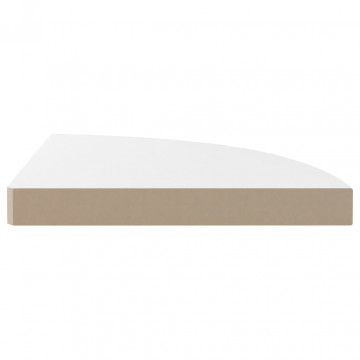 Raft colțar de perete, alb extralucios, 35x35x3,8 cm, MDF - Img 4