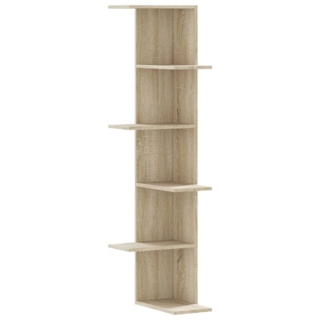 Raft colțar perete stejar sonoma 36,5x36,5x140cm lemn prelucrat - Img 2