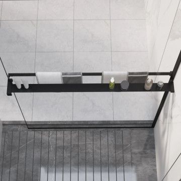 Raft de duș pentru perete cabină de duș negru, 100 cm, aluminiu - Img 1