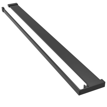 Raft de duș pentru perete cabină de duș negru, 118 cm, aluminiu - Img 2