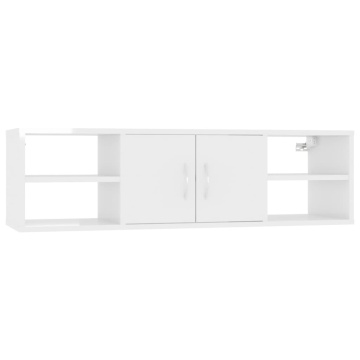 Raft de perete, alb extralucios, 102x30x29 cm, PAL - Img 2
