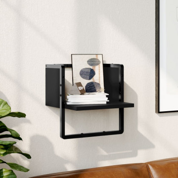 Raft de perete cu bare, negru, 30x25x30 cm - Img 1