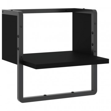 Raft de perete cu bare, negru, 30x25x30 cm - Img 2