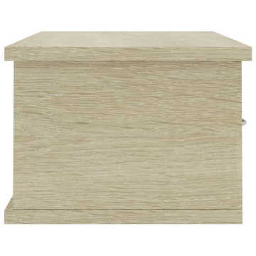 Raft de perete cu sertare, stejar sonoma, 60x26x18,5 cm - Img 7