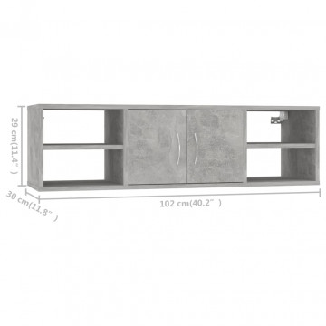 Raft de perete, gri beton, 102x30x29 cm, PAL - Img 7