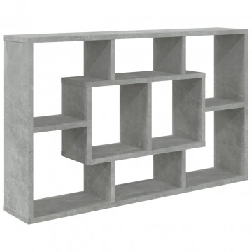 Raft de perete, gri beton, 85x16x52,5 cm, lemn compozit - Img 2