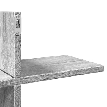 Raft de perete, gri sonoma, 124,5x18x60,5 cm, lemn prelucrat - Img 7
