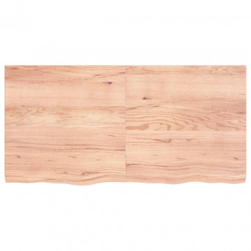 Raft de perete maro deschis 120x60x4cm lemn masiv stejar tratat - Img 1