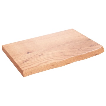 Raft de perete maro deschis 60x40x(2-4) cm lemn stejar tratat - Img 1