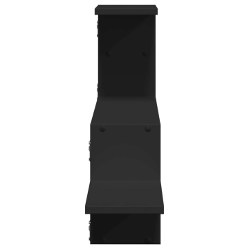 Raft de perete, negru, 104x15x49 cm, lemn prelucrat - Img 8