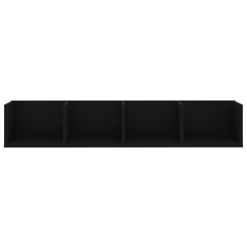 Raft de perete pentru CD-uri negru 100x18x18 cm lemn prelucrat - Img 4