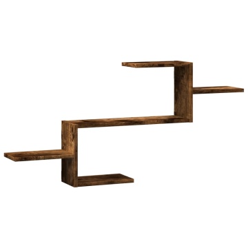 Raft de perete, stejar fumuriu, 104x15x49 cm, lemn prelucrat - Img 2