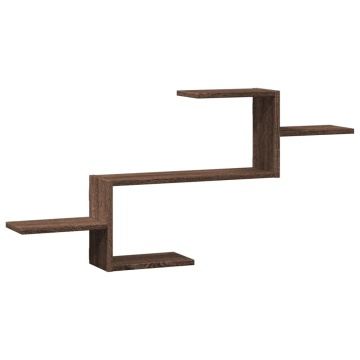 Raft de perete, stejar maro, 104x15x49 cm, lemn prelucrat - Img 2