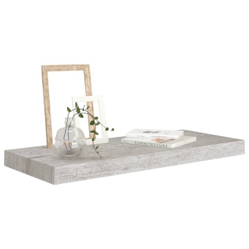 Raft de perete suspendat, gri beton, 60x23,5x3,8 cm, MDF - Img 3