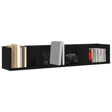 Raft pentru CD-uri Stejar Negru 100x18x18 cm Lemn prelucrat - Img 3
