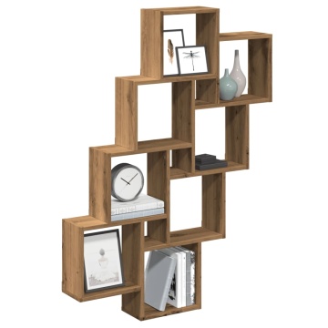 Raft perete cub stejar artizanal 90x15x119,5 cm, lemn prelucrat - Img 1