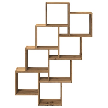 Raft perete cub stejar artizanal 90x15x119,5 cm, lemn prelucrat - Img 4