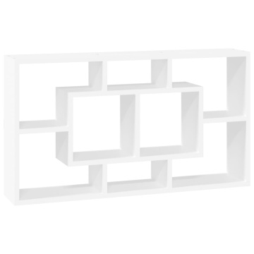 Raft prezentare de perete 8 compartimente, alb extralucios - Img 2