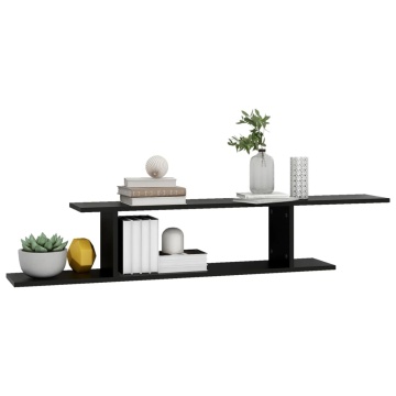 Raft TV cu montaj pe perete, negru, 125x18x23 cm, PAL - Img 4