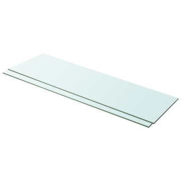 Rafturi, 2 buc., 100 x 30 cm, panouri sticlă transparentă - Img 1